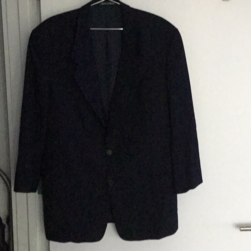 Georgia Armani pinstriped wool suit